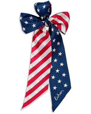 Echo Stars & Stripes Silk Skinny Scarf - Blue