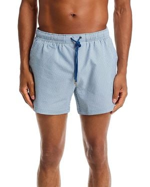 BOSS Velvetfish 5 Seersucker Swim Trunks - Blue