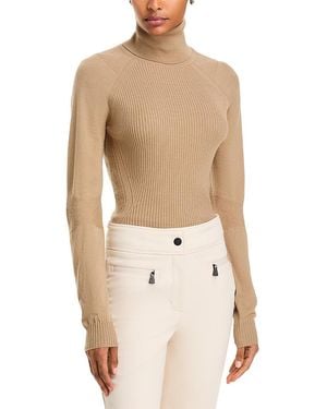 Moncler Mixed Rib Turtleneck Sweater - White