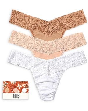 Hanky Panky Supimacotton Low-Rise Thongs, Set Of 3 - White