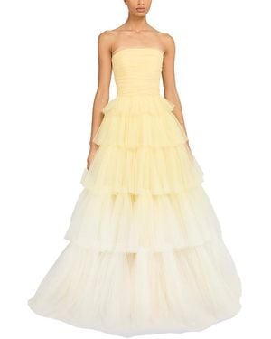 Jenny Packham Adore Tiered Bow Gown - Yellow