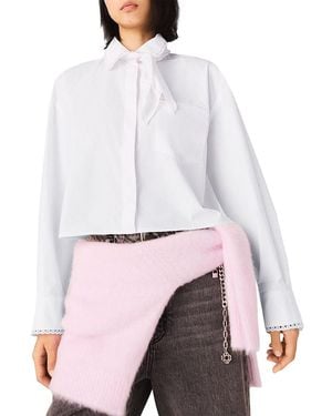 Maje Crochet Collar Shirt - White