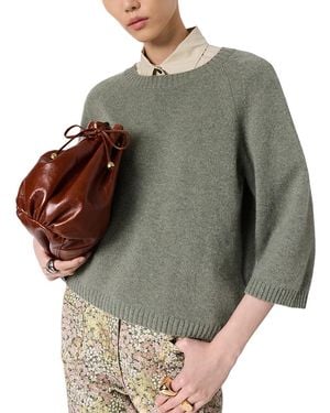 Gerard Darel Liviah Round Neck Cashmere Sweater - Gray