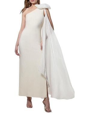 Karen Millen Shoulder Bow Cape Detail Maxi Dress - White