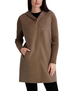 Kenneth Cole Hooded Double Face Coat - Brown