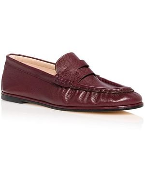 Stuart Weitzman Spencer Leather Penny Loafers - Purple
