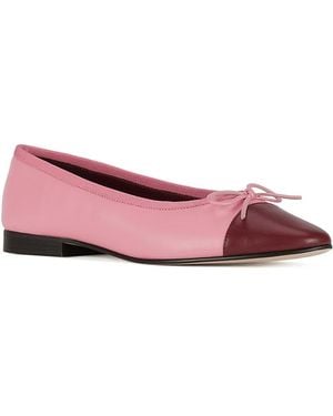 Jeffrey Campbell Arabesque Leather Cap Toe Ballet Flats - Pink