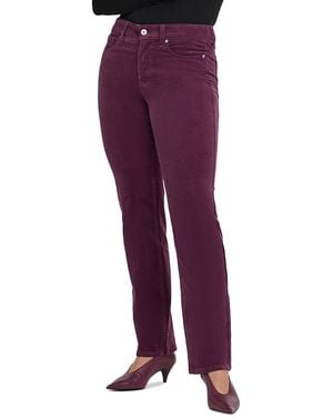 NYDJ Marilyn High Rise Straight Leg Corduroy Pants - Purple