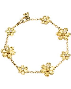 Temple St. Clair 18K Fj Diamond Flower Chain Bracelet - Metallic