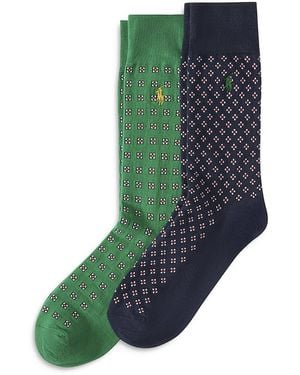 Polo Ralph Lauren Foulard Slack Crew Socks, Pack Of 2 - Green