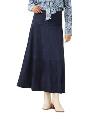 Karen Kane Tiered Faux Suede Midi Dress - Blue