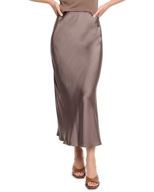 NIC+ZOE Day Gloss Slip Skirt - Brown