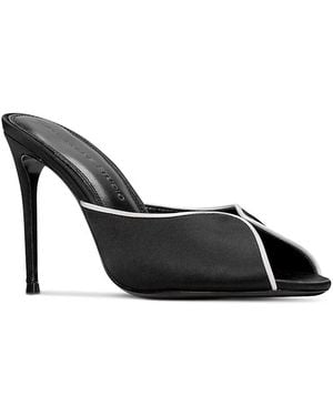 Black Suede Studio Open Toe Pumps - Black