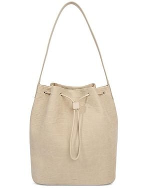 Vince Sarai Embossed Leather Bucket Bag - White