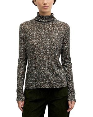 Gerard Darel Beata Wool Turtleneck Top - Black