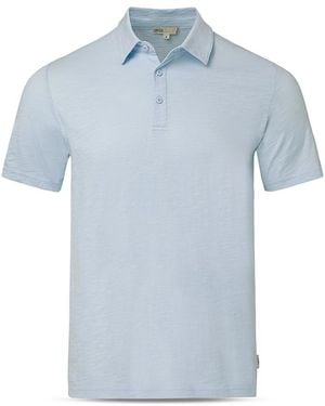 Onia Slub Short Sleeve Polo Shirt - Blue