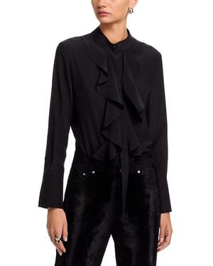 McQueen Silk Crepe De Chine Blouse - Black