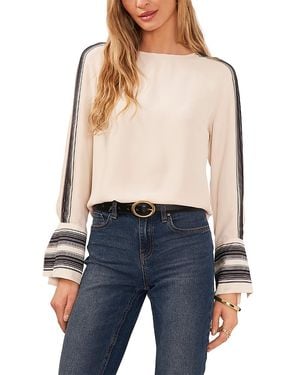 Vince Camuto Crewneck Extended Shoulder Top - Blue