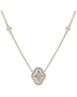 Piranesi 18K Maison Diamond Halo Cluster Pendant Necklace, 16-17 - Metallic