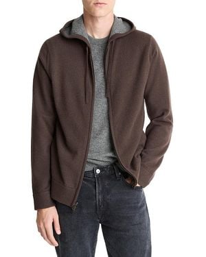 Vince Cashmere Zipper Hoodie - Brown