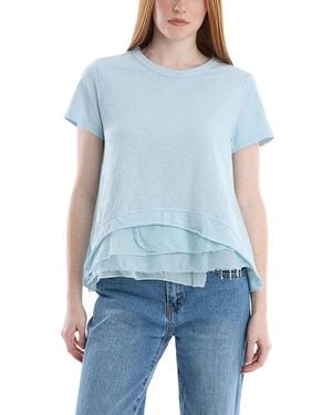 Wilt Wilt Boxy Mixed Media Hem Tee - Blue