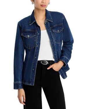 Steve Madden Parc Denim Snap Front Jacket - Blue