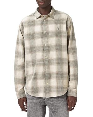 AllSaints Yuki Relaxed Fit Long Sleeve Shirt - Natural