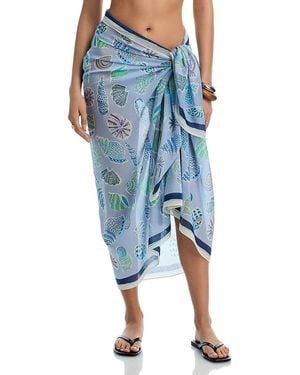 Echo Sea Shells Sarong Swim Cover-Up - Blue