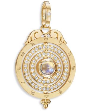 Temple St. Clair 18K Fj Moonstone & Diamond Triple Orbit Tolomeo Pendant - Metallic