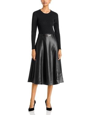Tahari The Quinn Mix Media Dress - Black