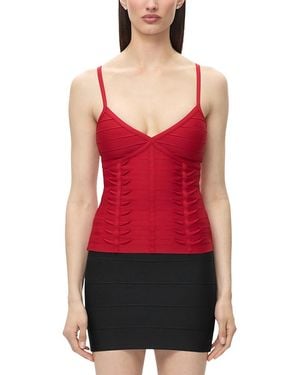 Hervé Léger The Laura V Neck Bandage Top - Red