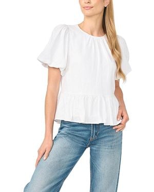 Cece Peplum Top - White