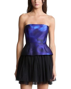 BCBGMAXAZRIA Strapless Tutu Mini Dress - Blue