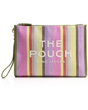 Marc Jacobs The Large Stripe Mesh Pouch - Pink