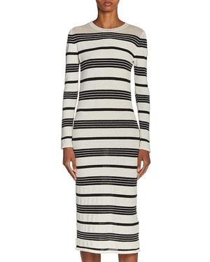 Moncler Striped Midi Dress - Gray