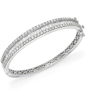 Bloomingdale's Fine Collection Diamond Round And Baguette Bangle - White