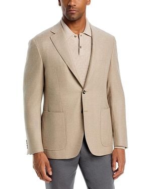 Canali Kei Solid Twill Trim Fit Sport Coat - Natural