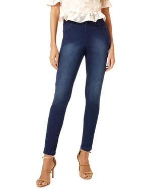 Hue Reversible Denim Leggings - Blue