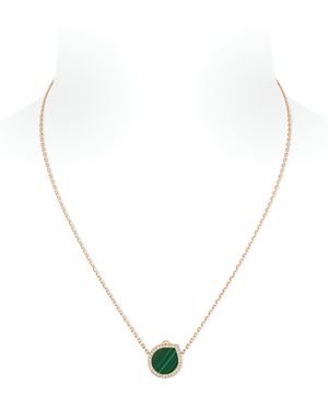 Repossi 18K Antifer Malachite & Diamond Halo Pendant Necklace, 15.7-17.7 - Metallic