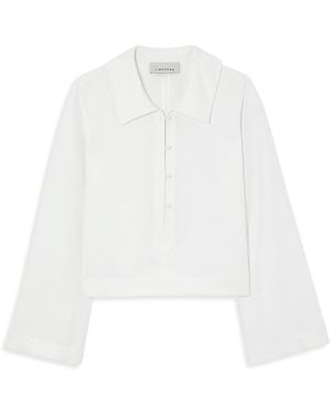 LIBEROWE Francis Linen Polo Top - White