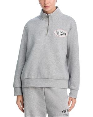 Vintage Havana Graphic Quarter Zip Sweatshirt - Grey