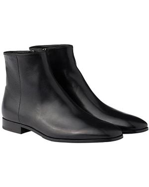Prada Leather Booties - Black