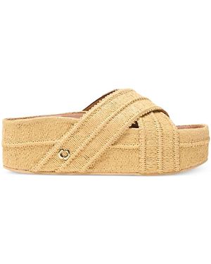 Maje Mfach00870 Raffia Crisscross Platform Sandals - Natural