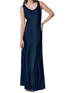 Ghost Willow Satin Maxi Sip Dress - Blue