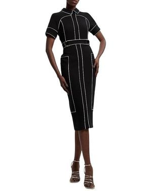 Karen Millen Compact Stretch Pencil Midi Dress - Black