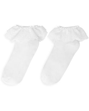 Maje Lace Frill Socks - White