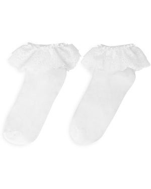 Maje Lace Frill Socks - White
