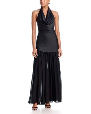 formal xl dresses Long Pleated Plus-Size Formal Dress with Long Sleeves Rose Gold / 22 main image 0