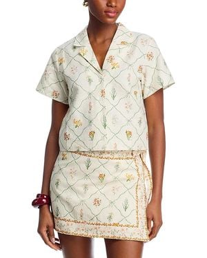 Wayf Amelia Short Sleeve Top - White