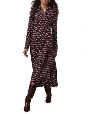 Mint Velvet Jacquard Midi Dress - Purple